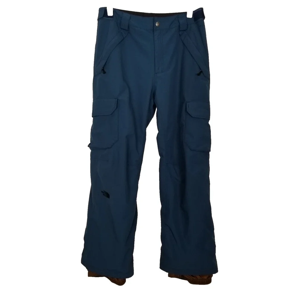 The North Face Men HyVent Ski Rain Pants Sz M TealCargo‎ Pockets Outdoor Lined