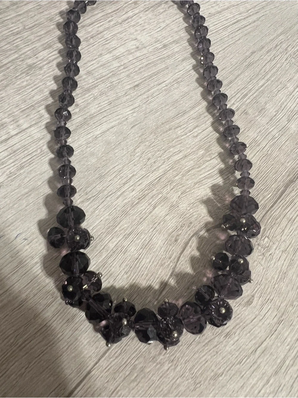Purple Crystal Bead Necklace - Unbranded