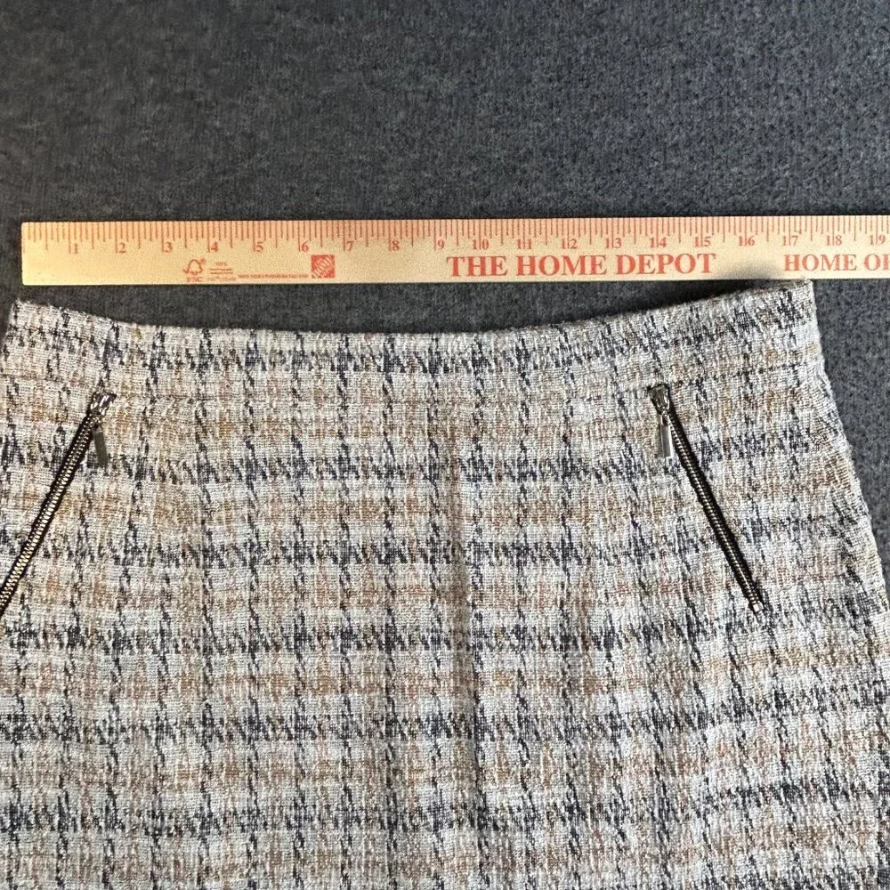 Kasper Tweed‎ Pencil Skirt Size Ivory Zipper Fully Lined  Sz 12 Comfort Waist