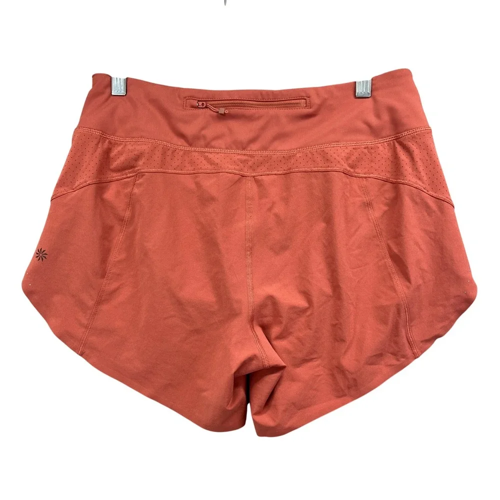 Athleta Shorts Womens SP Rust Orange Run With It 4.5 Stretch Athletic Running