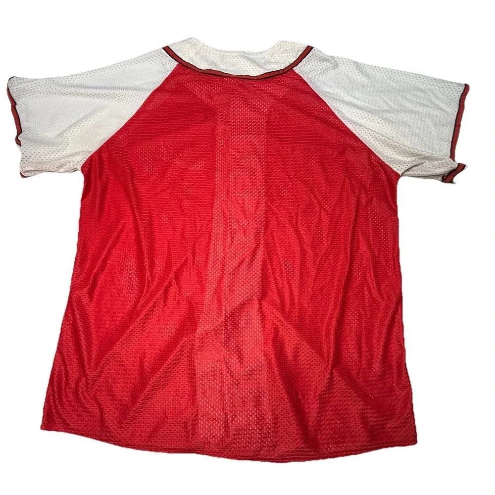 Vintage Nike Baseball Jersey‎ USA Made American Classic Mesh Red White Swoosh