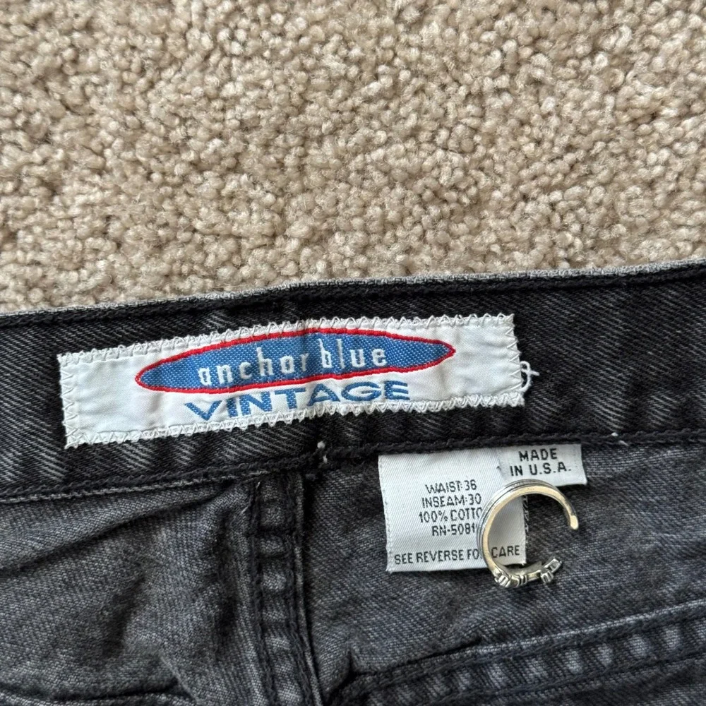 Y2K Anchor Blue Vintage Huge Baggy Skater Denim Wide Leg Jeans Size 33x25