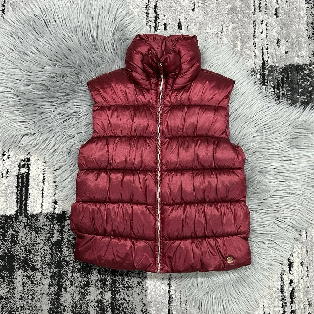Mayoral Girls' Sleevless Burgundy Puffer Vest Jacket‎ Size 12 Super Soft