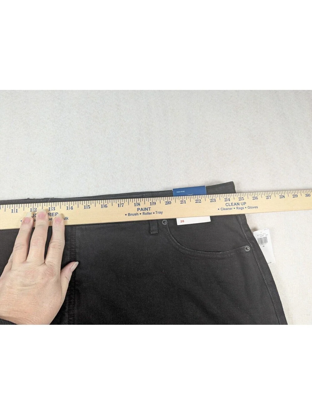 Old Navy - Women's -High Rise Smooth Pockets Black Denim Skirt Raw Hem - Size 28