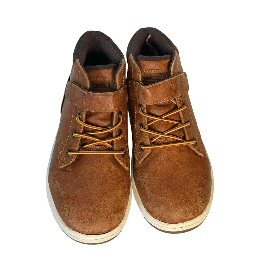 Polo Ralph Lauren Kids Mid-Top Sneakers Brown US 13C Hook & Loop