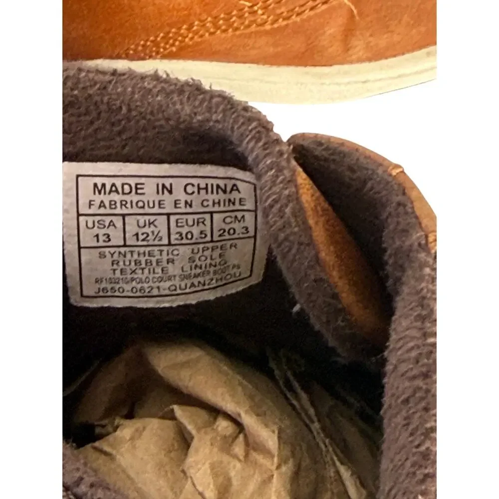 Polo Ralph Lauren Kids Mid-Top Sneakers Brown US 13C Hook & Loop