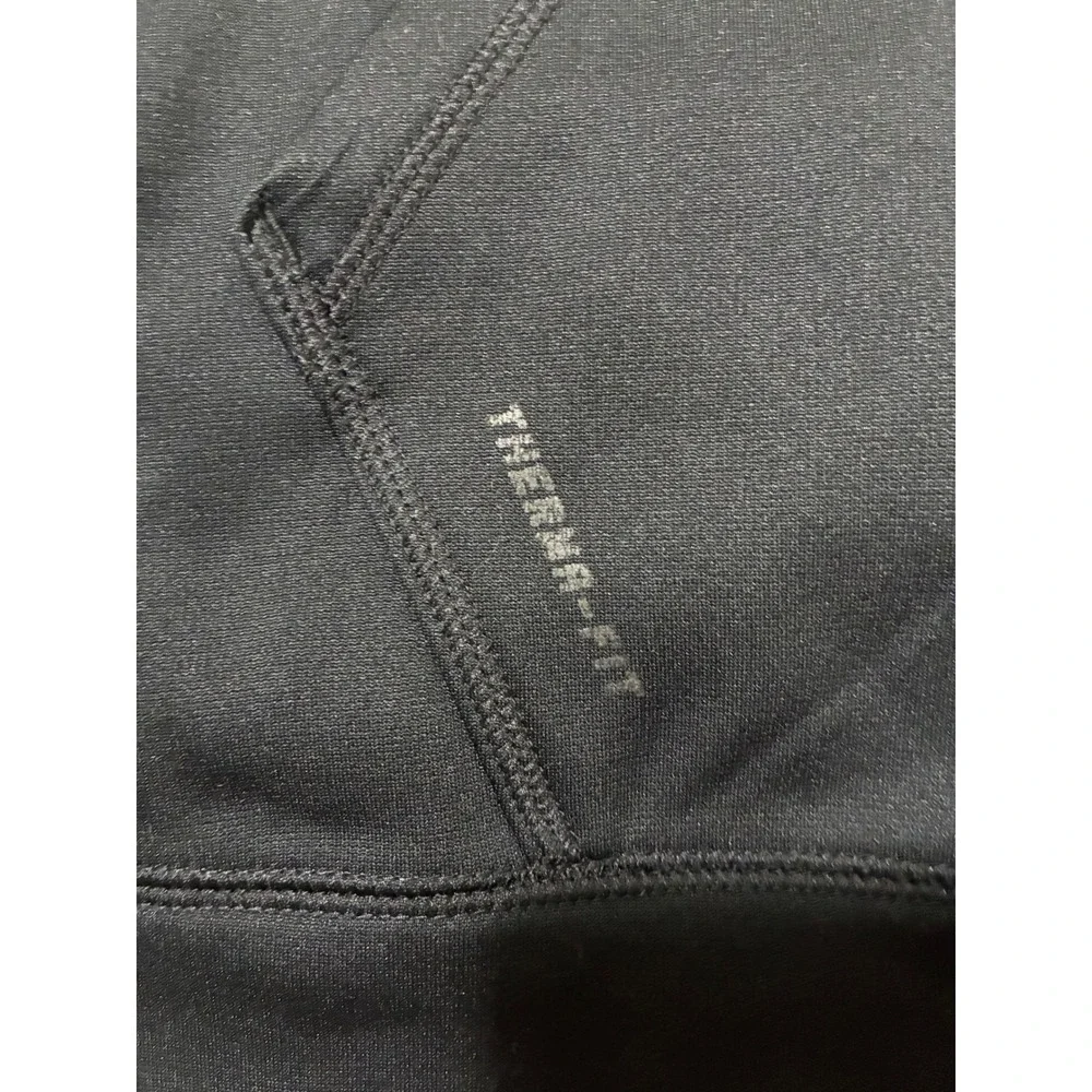 Nike Mens Therma-FIT Pullover Hoodie Black Silver Swoosh Fleece Sweatshirt XXL