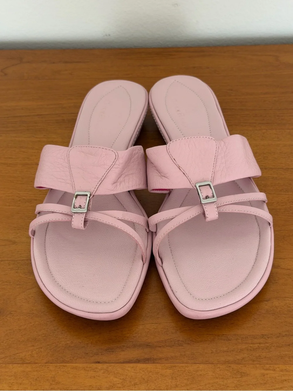 Cole Haan & Nike Air Pink Leather Cushioned Footbed Slide Sandals  8,5 Comfort