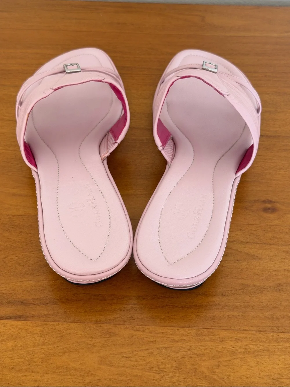 Cole Haan & Nike Air Pink Leather Cushioned Footbed Slide Sandals  8,5 Comfort