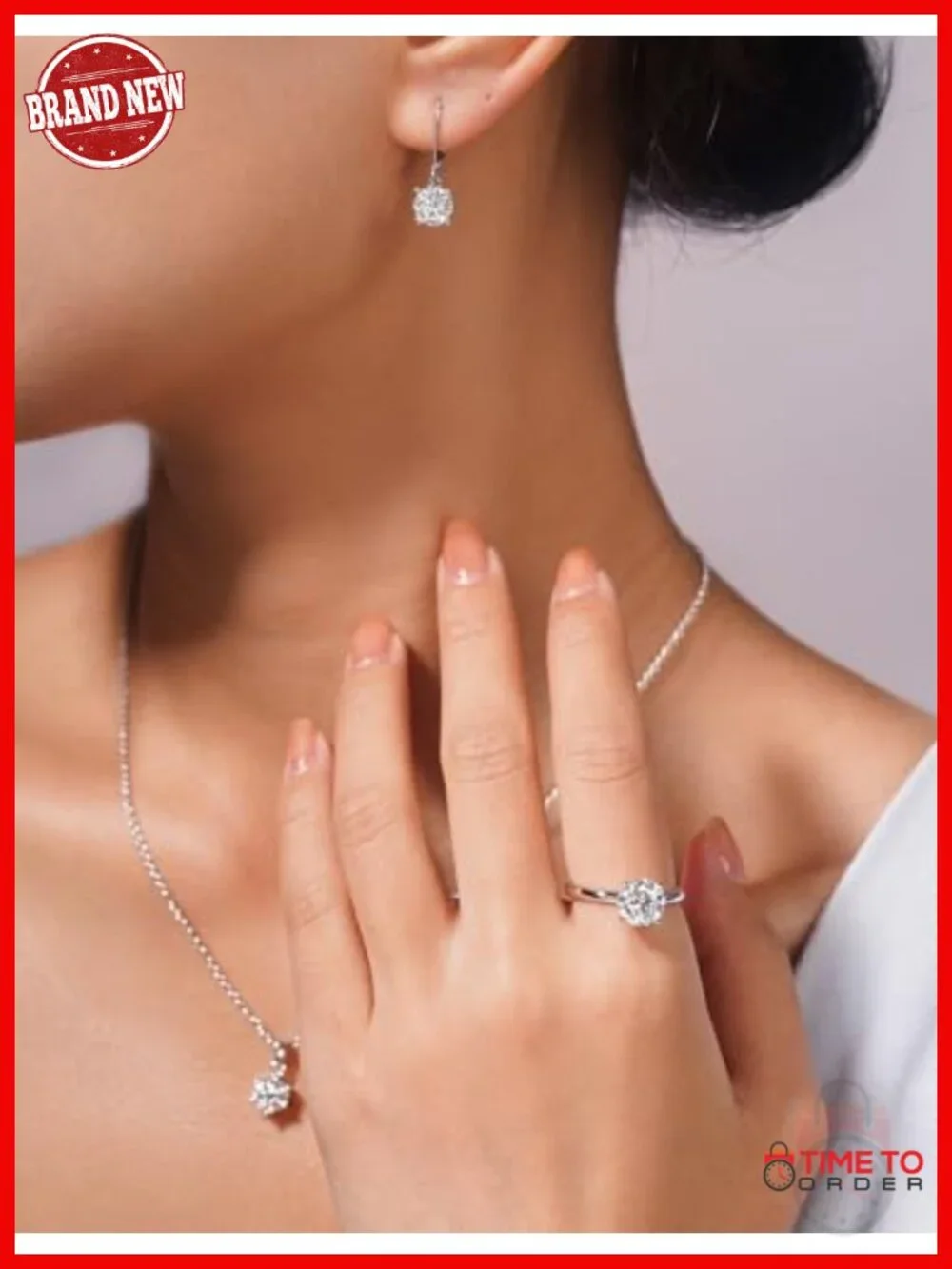 Moissanite Leverback Drop Earrings 925 Sterling Silver 18K White Gold Plated
