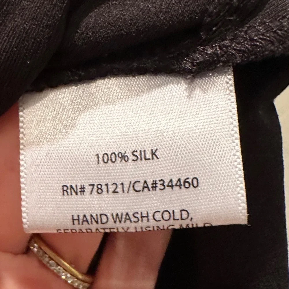 Eileen Fisher Black 100% Silk Tunic Top‎ Medium Minimalist Lagenlook