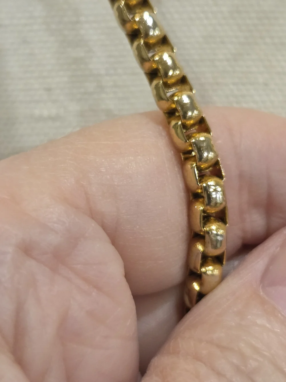 Gold Chain Necklace with Silver Filigree and Amber Pendant Signed LB