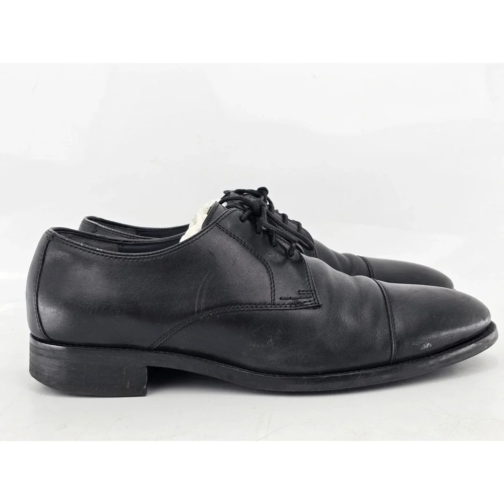 Cole Haan Williams Cap Toe Oxford Shoes Mens 9.5 Black Leather C11630 -Good