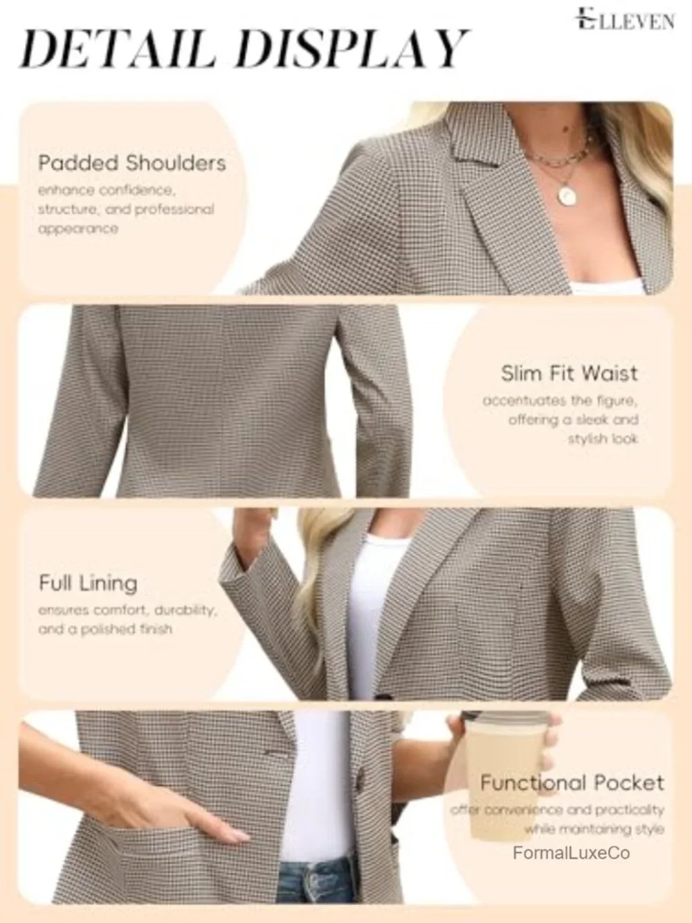 Womens Blazer Business Casual Lightweight Suit Jacket Long Sleeve Slim Fit Work