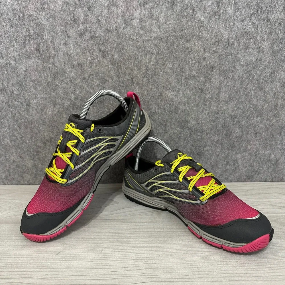 Merrell Ascend Glove Trail Running Shoes Womens 8.5 Pink Charcoal Minimalist 0mm