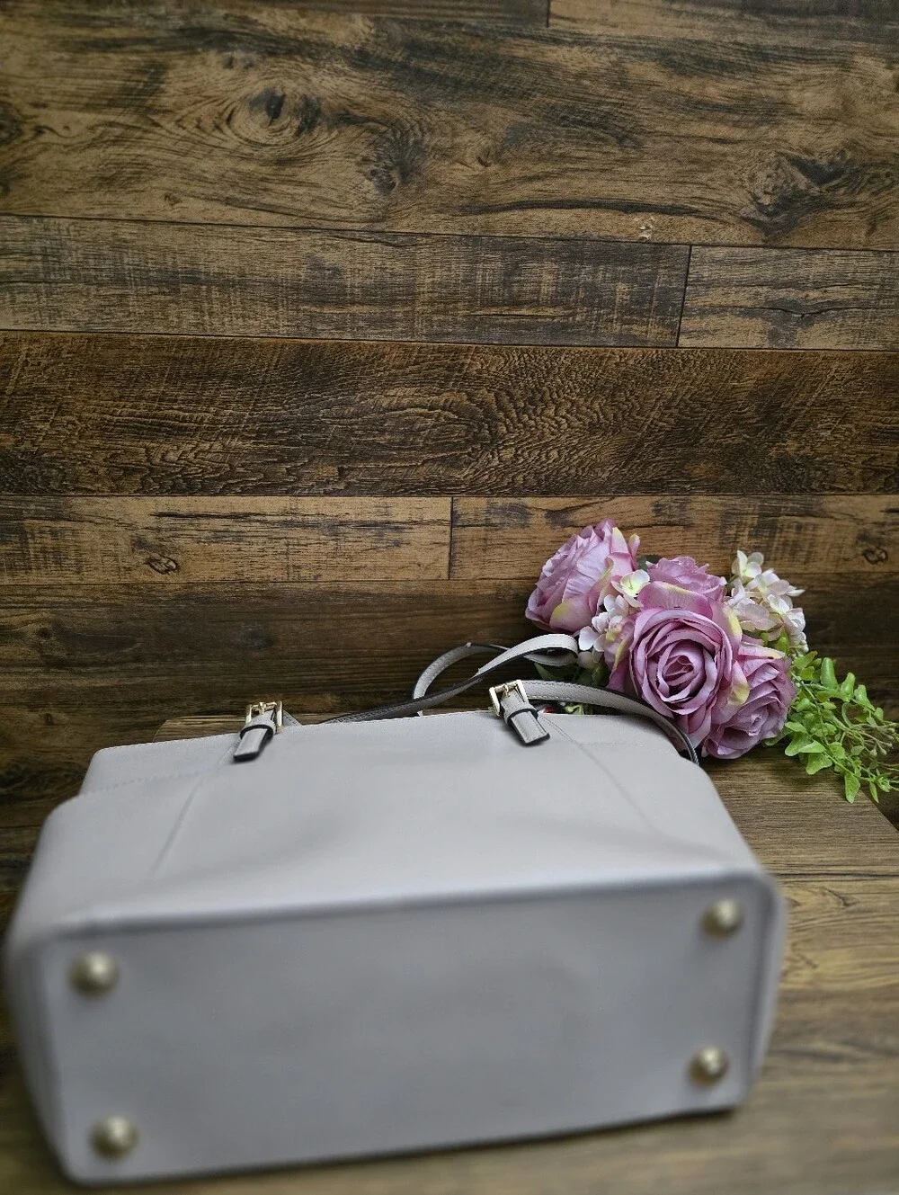 Michael Kors Large Jet Set In Blush Pink Leather Tote with Floral Scarf