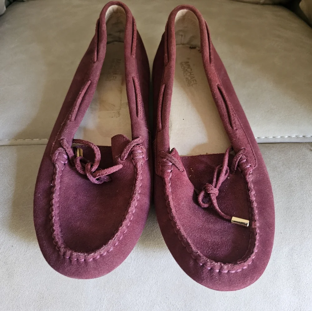 Michael Kors‎ suede burgundy moccasins/loafers size 11