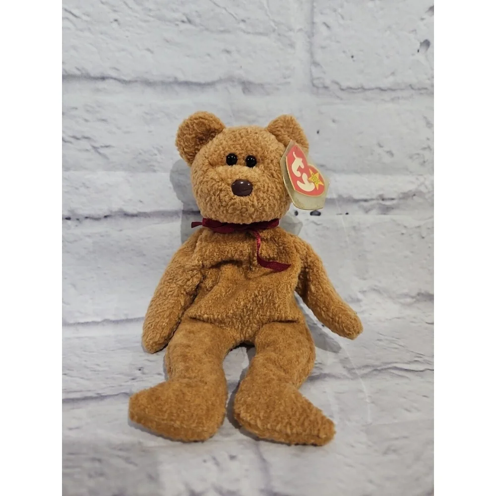 Ty Beanie Baby Curly The Bear Plush Toy Retired