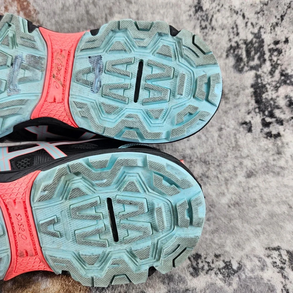 Asics Gel Venture 8 Sneakers Womens 10 Black Aqua Trail Running Shoes‎ 1012A708