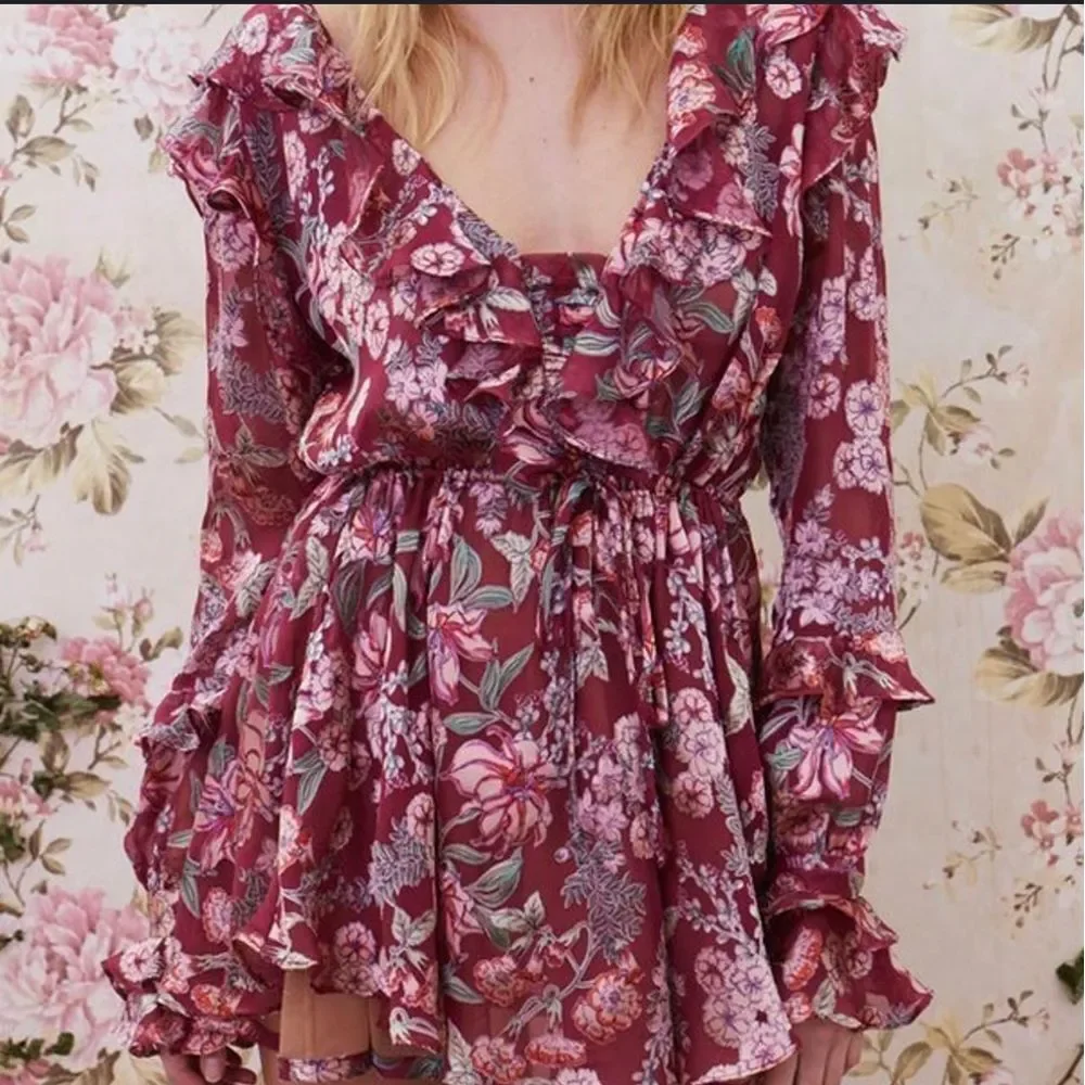 FOR LOVE‎ AND LEMONS BERRY FLORAL ROMPER