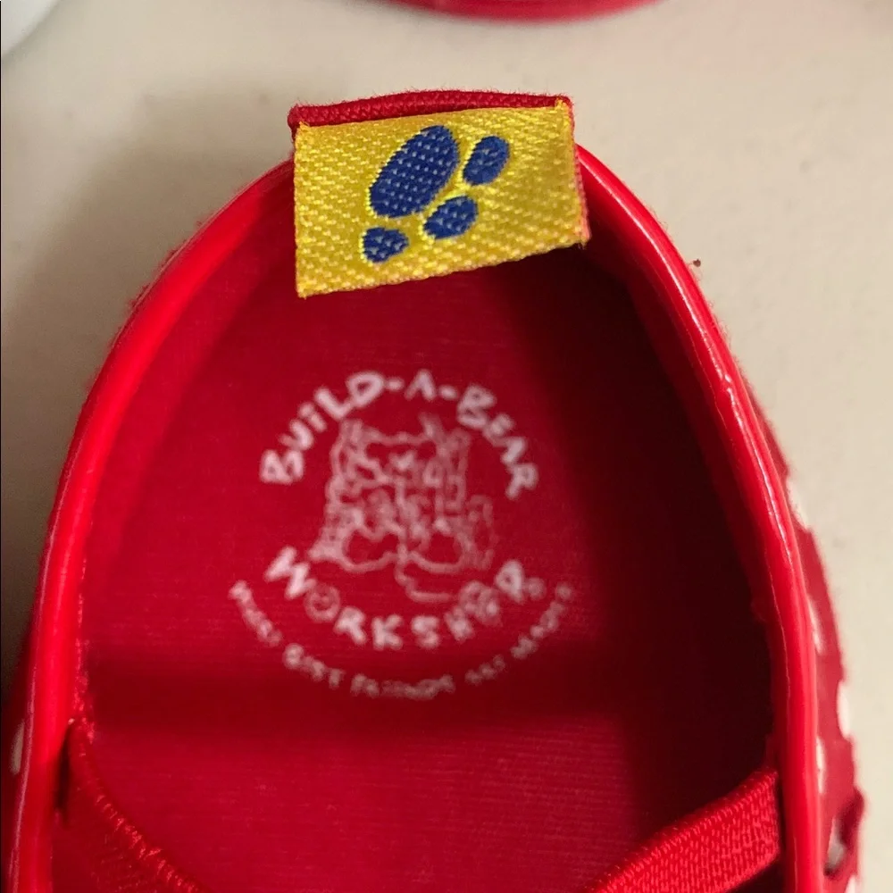 Build-A-Bear Red Shoe Lot-Tennis Shoes,Rain Boots, Fancy Dress Shoes 3 Pairs
