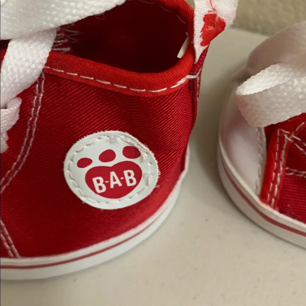 Build-A-Bear Red Shoe Lot-Tennis Shoes,Rain Boots, Fancy Dress Shoes 3 Pairs