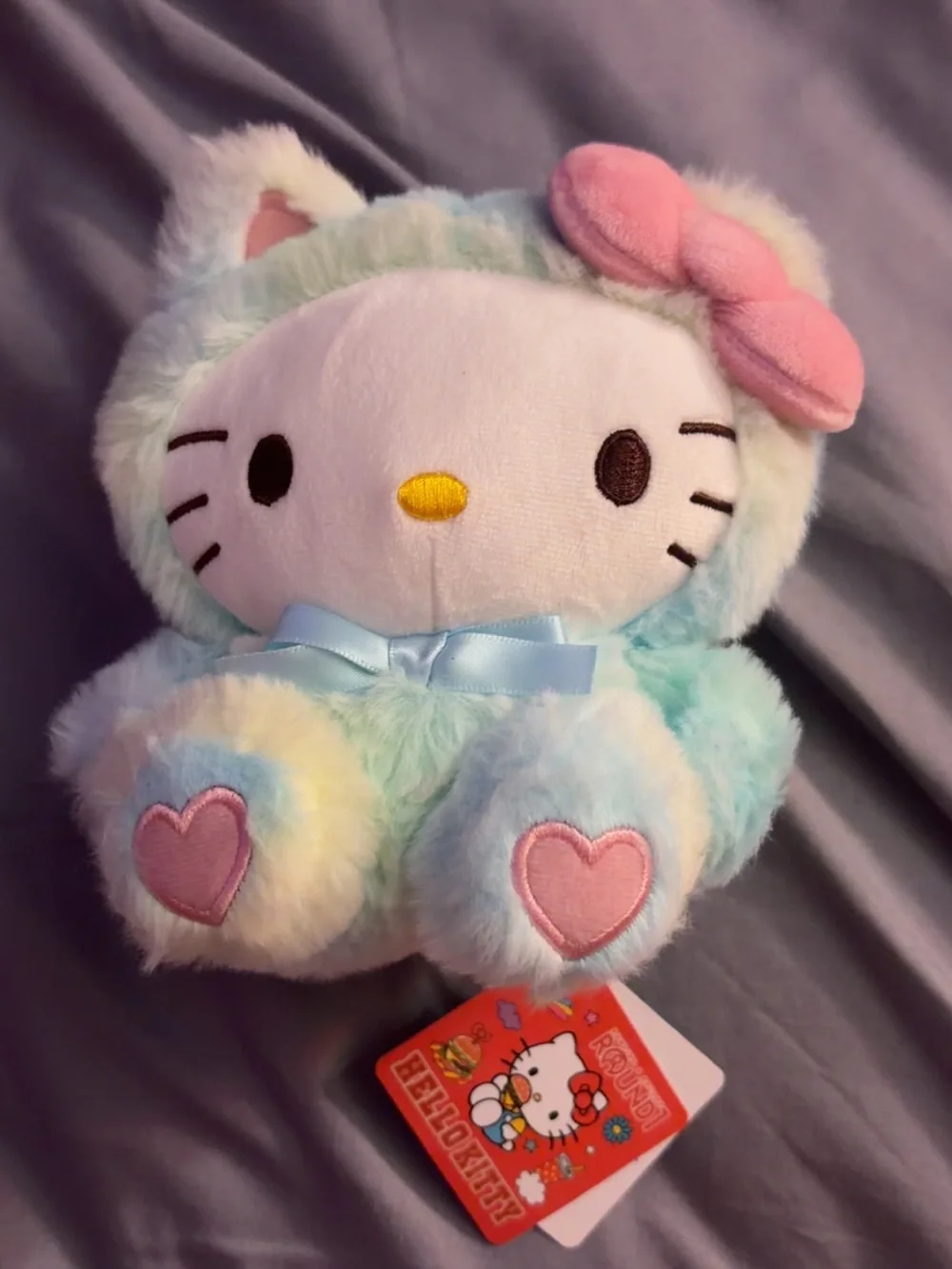 Sanrio Hello Kitty Pastel Tie-Dye Plush with Pink Bow