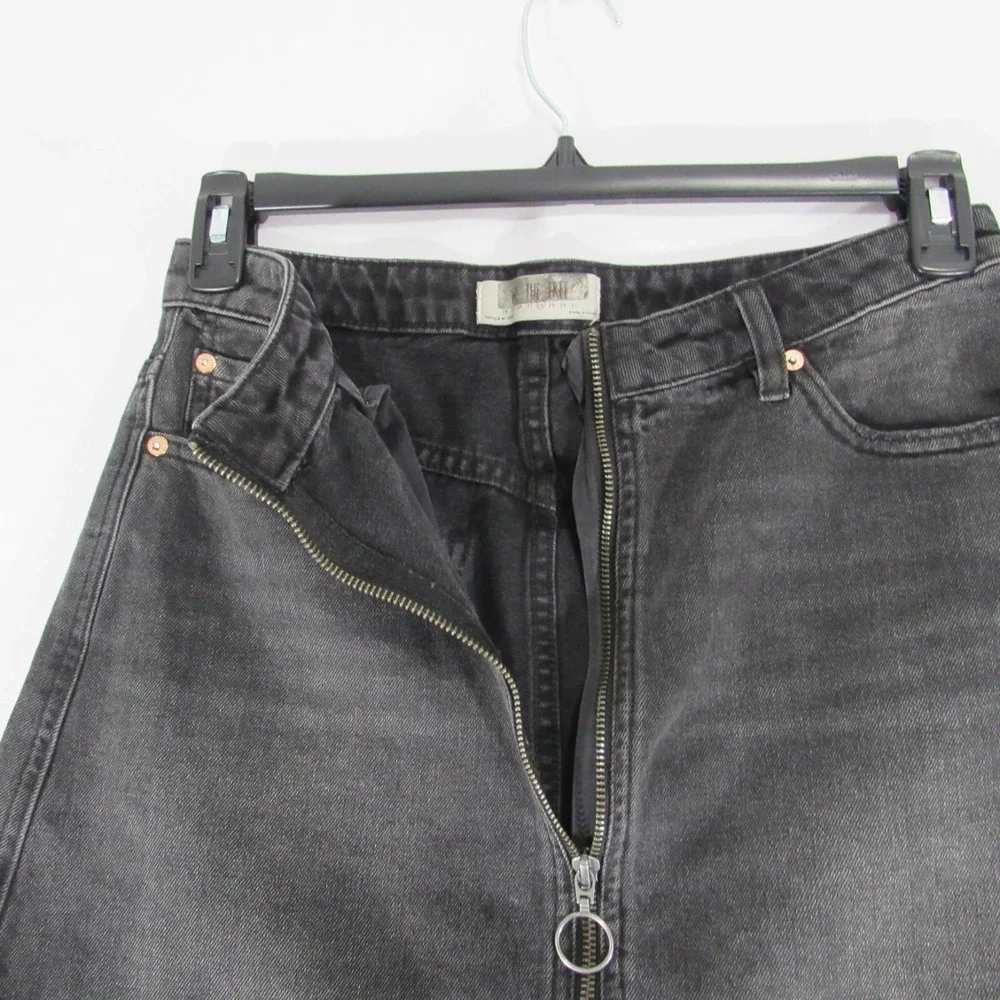 Free People Miniskirt Size 28 Haven Denim Mini Fray Distress Cut Off‎ Zip Front