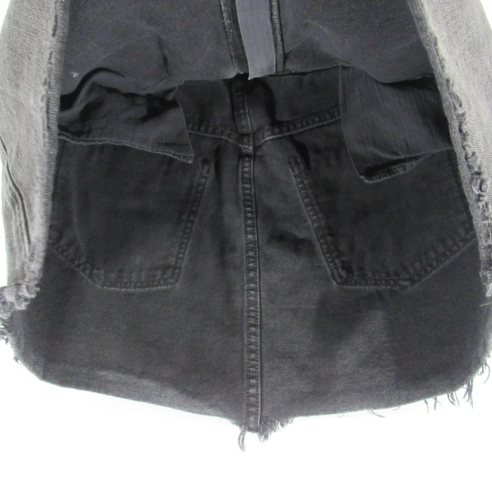 Free People Miniskirt Size 28 Haven Denim Mini Fray Distress Cut Off‎ Zip Front