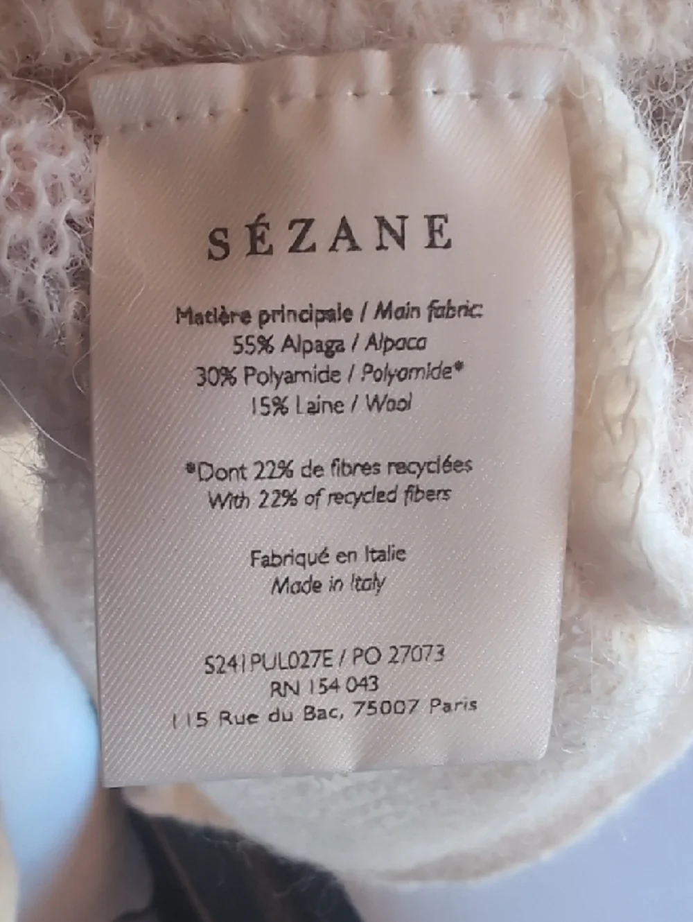 Sezane cream lightweight