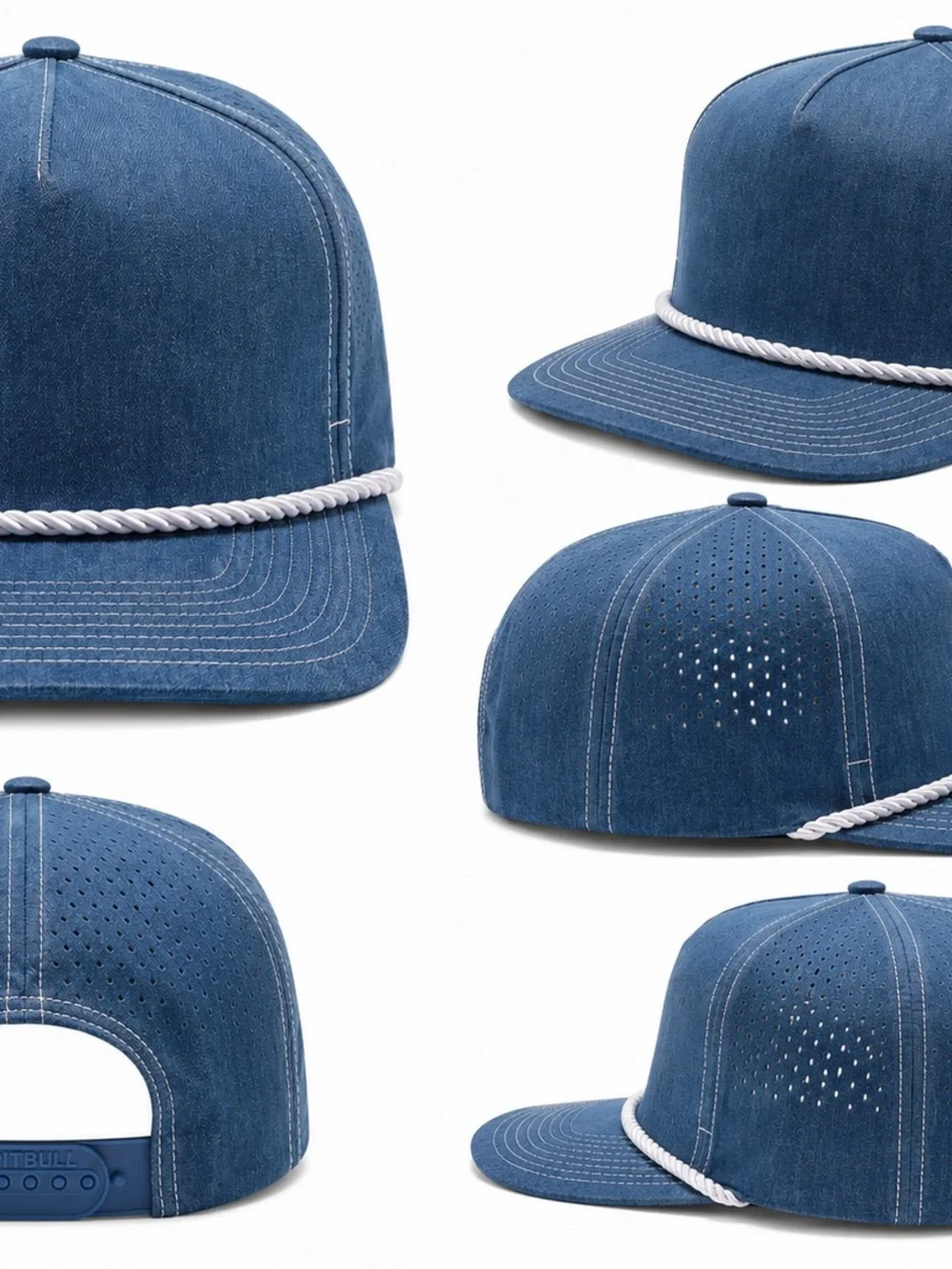 Navy Blue Rope-Trim Baseball Cap