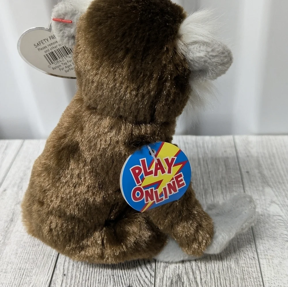 Ty Jungle Beanie Babies Brown and Gray Monkey Plush