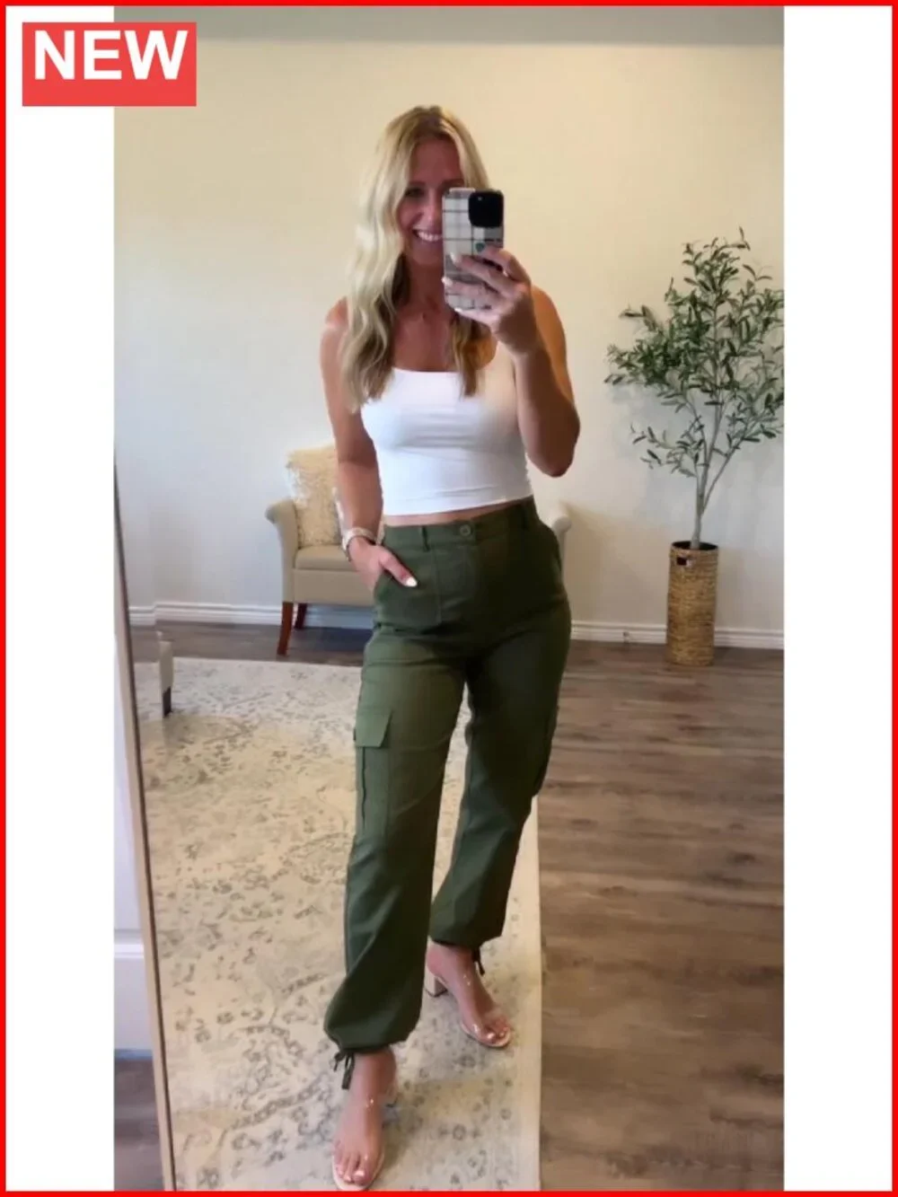 High Waisted Cargo Pants Y2K Streetwear 6 Pockets Drawstring Ankle Cuffs
