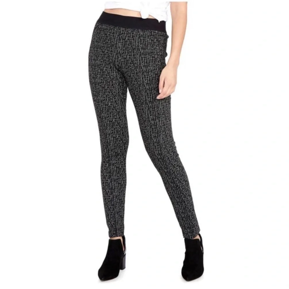 RACHEL‎ Rachel Roy Black Printed Jacquard Skinny Leggings M