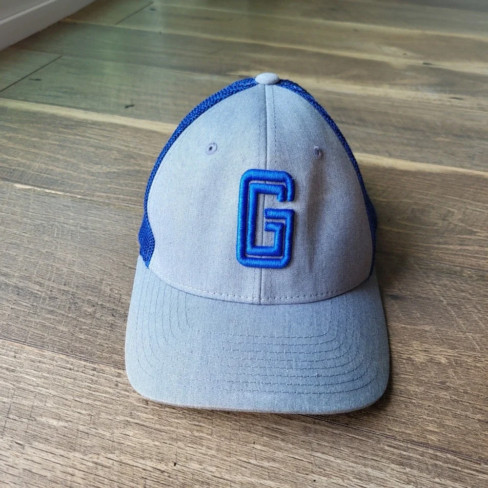 Richardson 110 Flexfit Trucker Hat Grey Blue Vikings G Logo Snapback Cap SM/MD