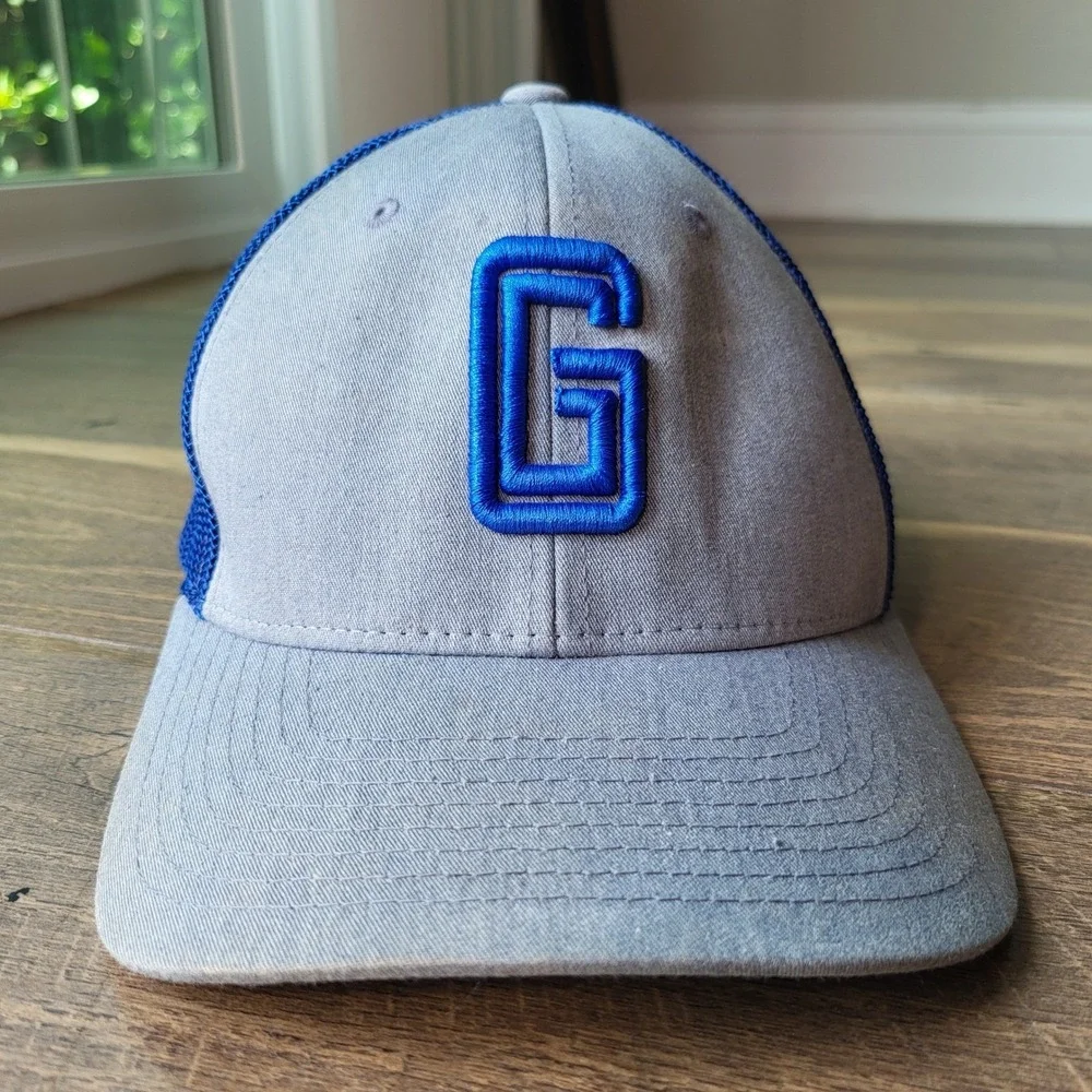 Richardson 110 Flexfit Trucker Hat Grey Blue Vikings G Logo Snapback Cap SM/MD