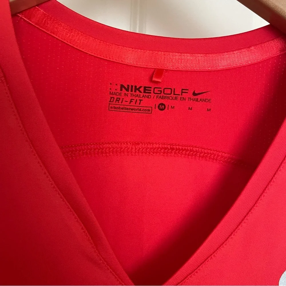 Nike Golf Dri Fit V-Neck Orange Tank Shirt - Size M