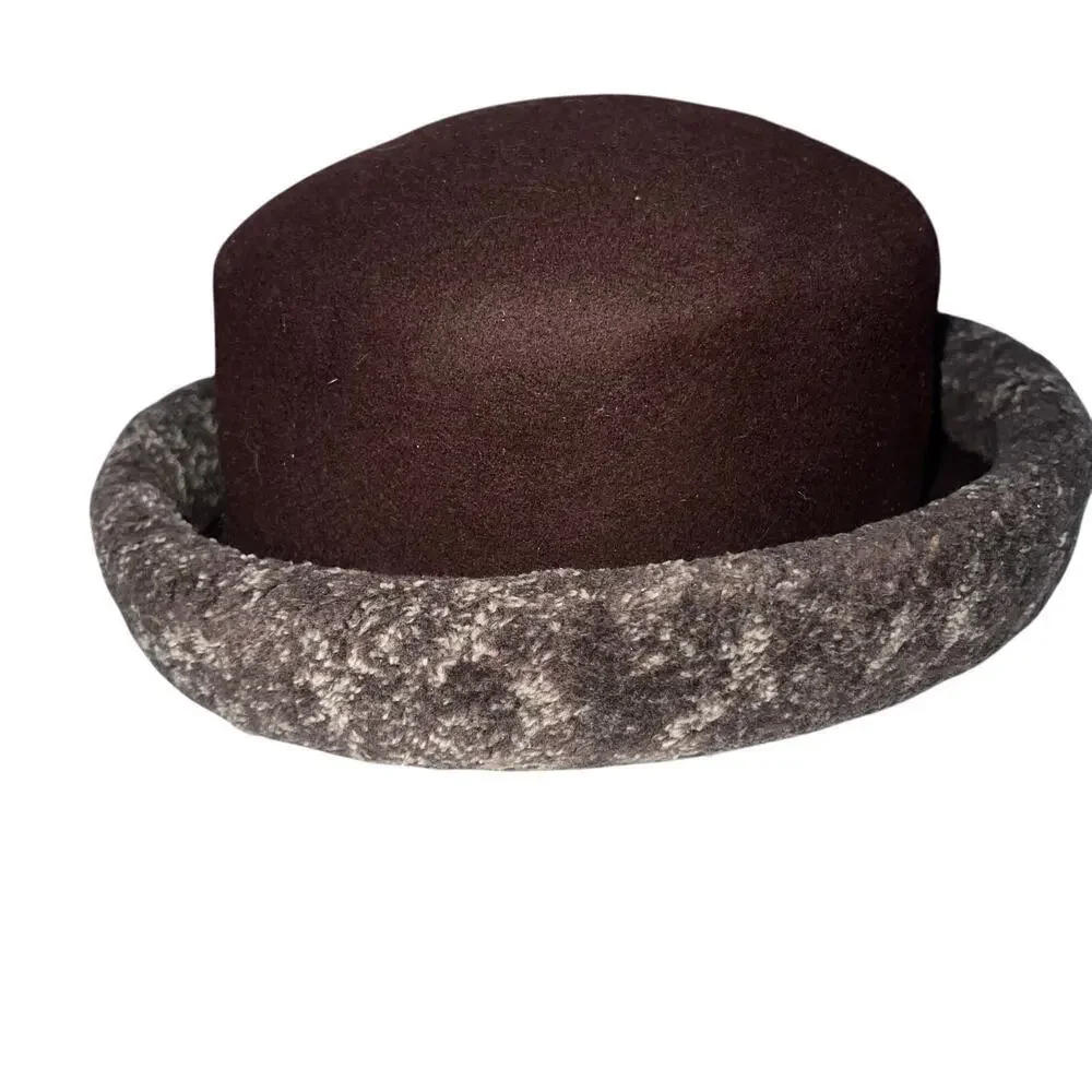 Donna Womens !00% Felt Made in‎ Italy Vintage Bowler Hat