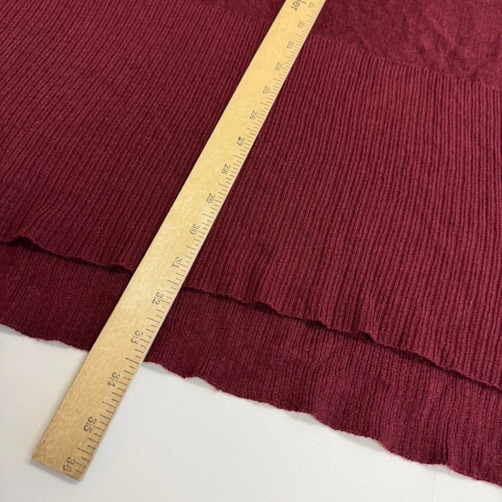 City Chic Sweater Womens XL Red Strappy V Neck Ribbed Knit Tunic Boho Side‎ Slit