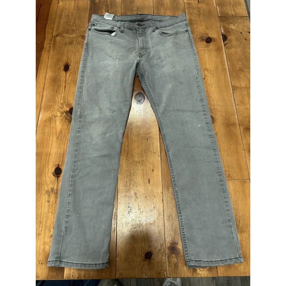 Levi's Men's 511 Slim Fit Gray Denim Jeans W36 L32 Button Fly Faded Wash