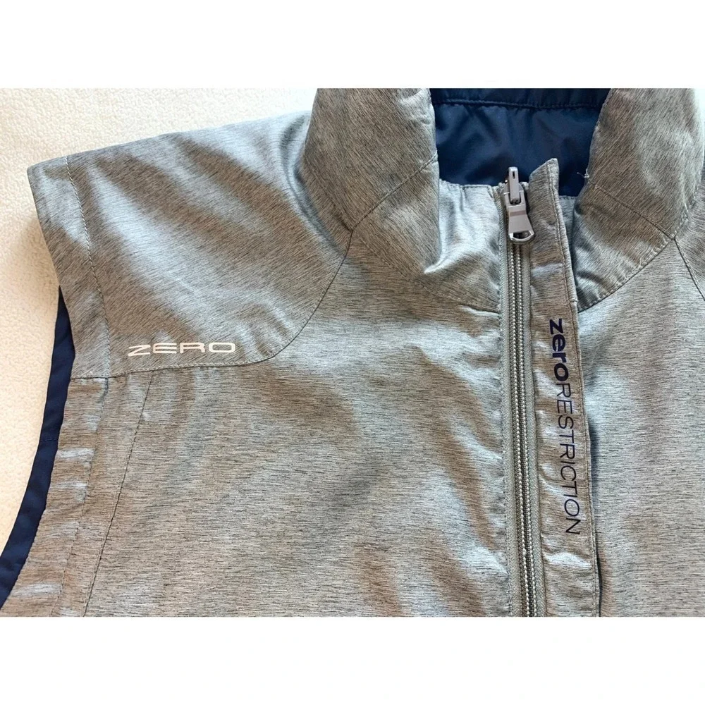 Zero‎ Restriction Reversible Tour Series Men's Golf Vest Navy Blue Gray Large