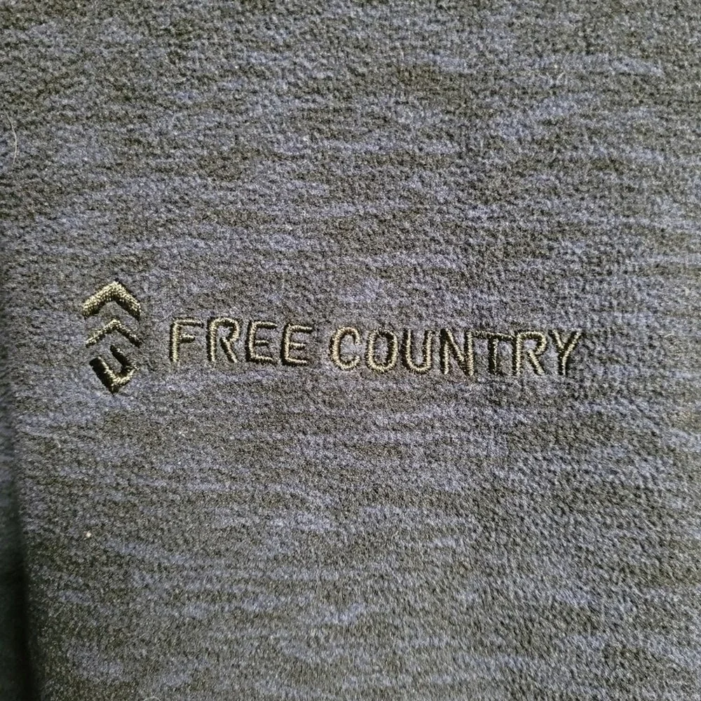 Free Country Navy Blue Mock Neck‎ Full Zip Fleece Jacket Men's Size XL