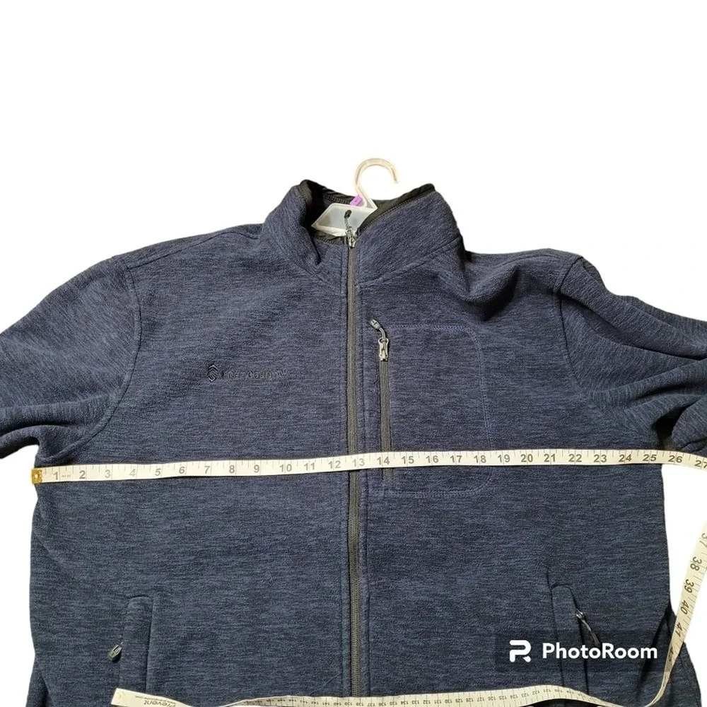 Free Country Navy Blue Mock Neck‎ Full Zip Fleece Jacket Men's Size XL