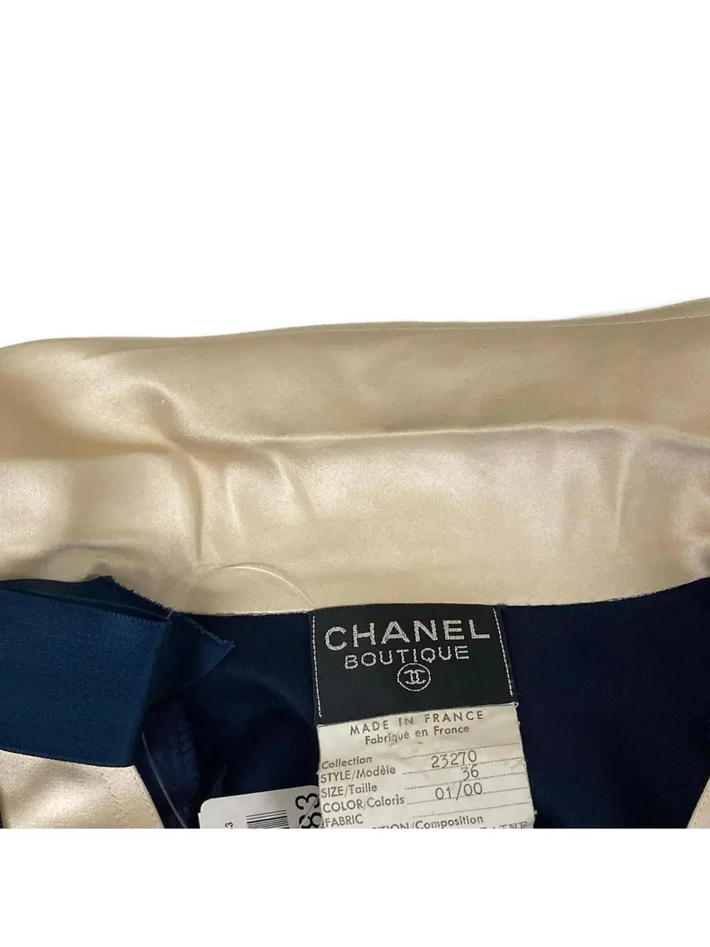 Chanel Navy Beige [Outer Material] Wool #278442C10B