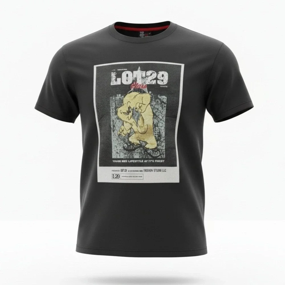 Vintage Lot 29 Looney Tunes Tweety Bird Graphic‎ T-Shirt Black Gold Foil Mens L