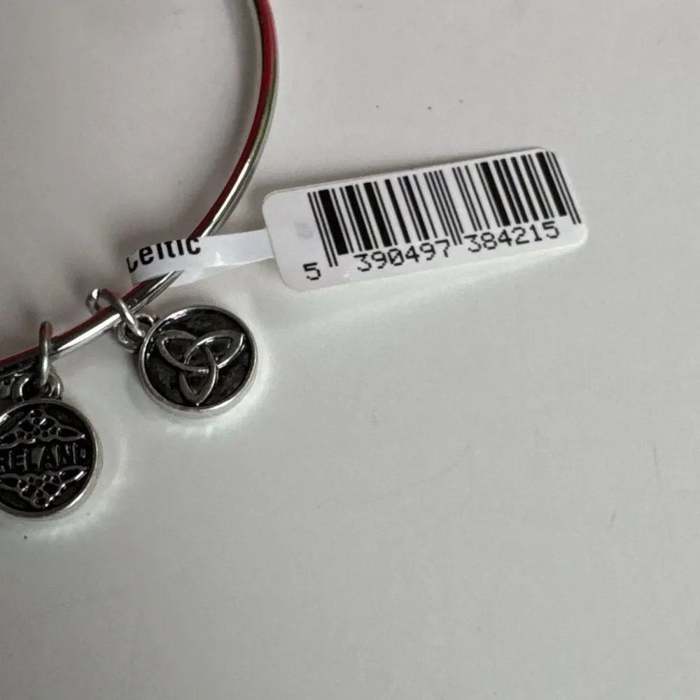 SOLVAR New with Tag Silver-tone Charm Bangle Claddagh Charm Bracelet 4 charms.