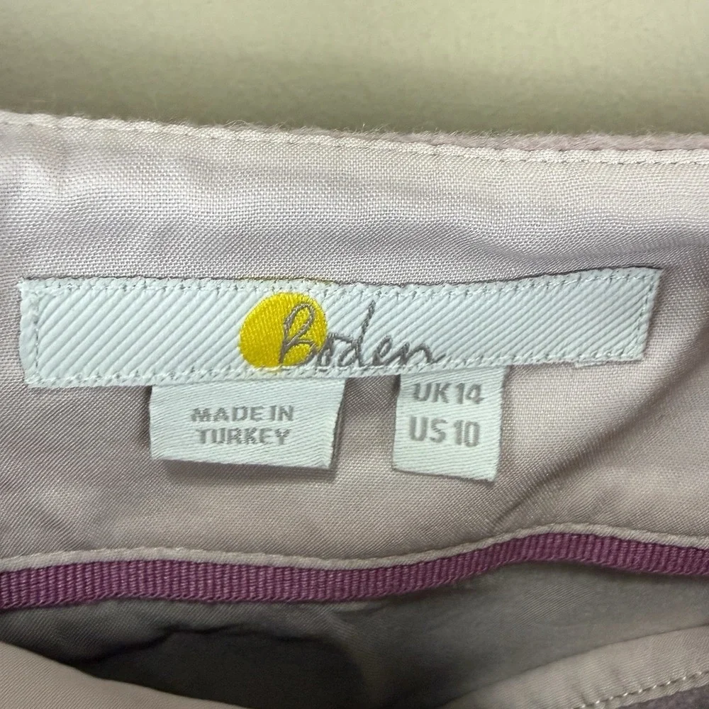 Boden Womens UK14 US10 Dusty‎ Pink Wool-Blend Lined Wrap Midi Skirt EUC