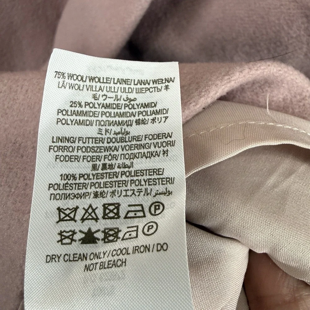 Boden Womens UK14 US10 Dusty‎ Pink Wool-Blend Lined Wrap Midi Skirt EUC
