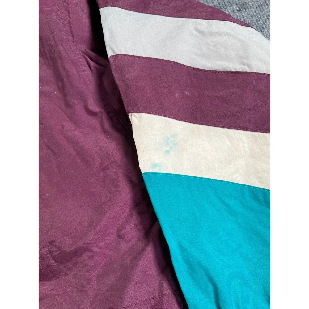Vintage Apex One Mighty Ducks Puffer Jacket Mens Large Eggplant‎ 90s Quarter Zip