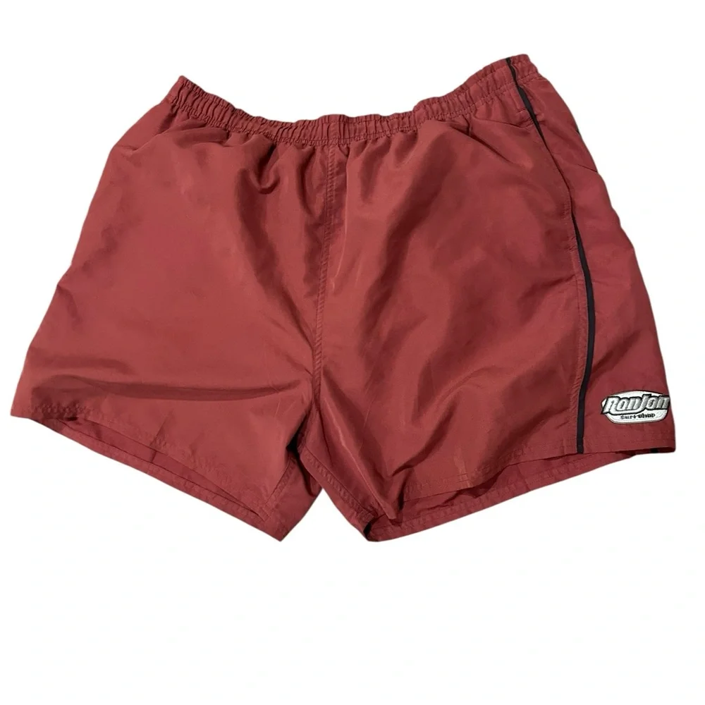Vintage Ron Jon Men’s‎ Swim Shorts | Size XL Burgundy Surf Trunks 100% Polyester